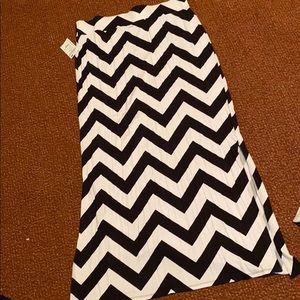 Black and White Chevron Maxi Skirt